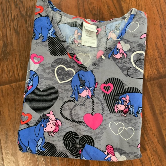 Disney Eeyore Pediatric Scrub Top Nurses Uniform Bundle Scrubs for Deal! - Picture 3 of 8